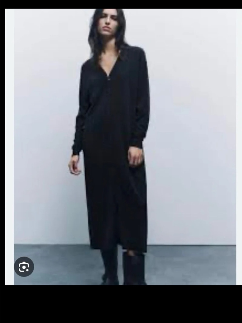 Zara Black/Grey Button Front Sweater Midi Dress/Duster size Small